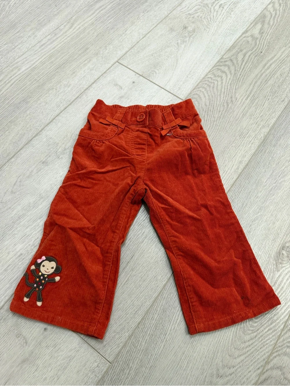Gymboree Rust Red Corduroy Pants with Monkey Patch